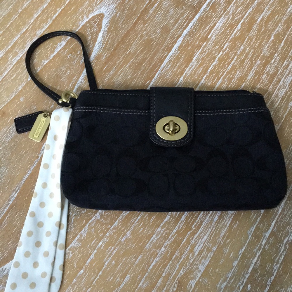 Vintage Coach Black Clutch Purse Bag - Picture 2 of 4